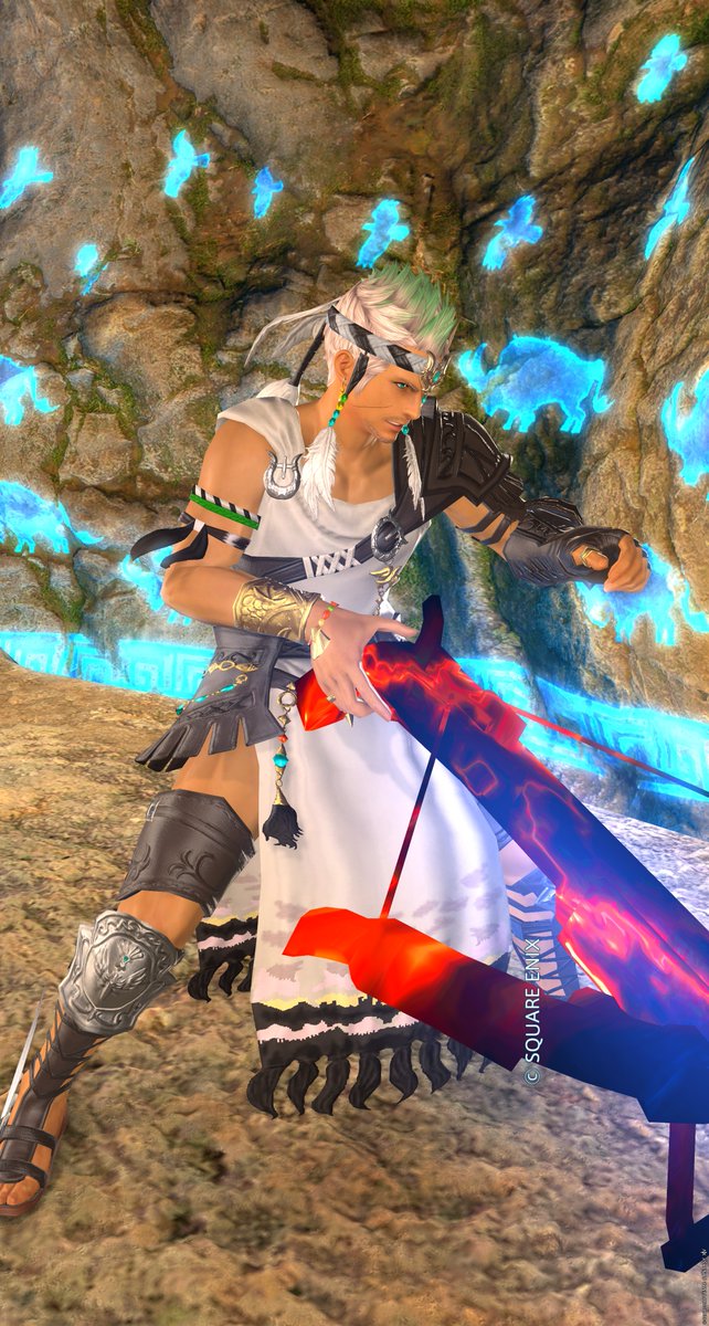 #FF14 
#おはミド
おっはようございま～す(^_-)-☆
ねぇ～ねぇ～カニポン！いま踊り子だよ！
なんでボーガン持ってるん？
🦀あっ！(;^ω^)