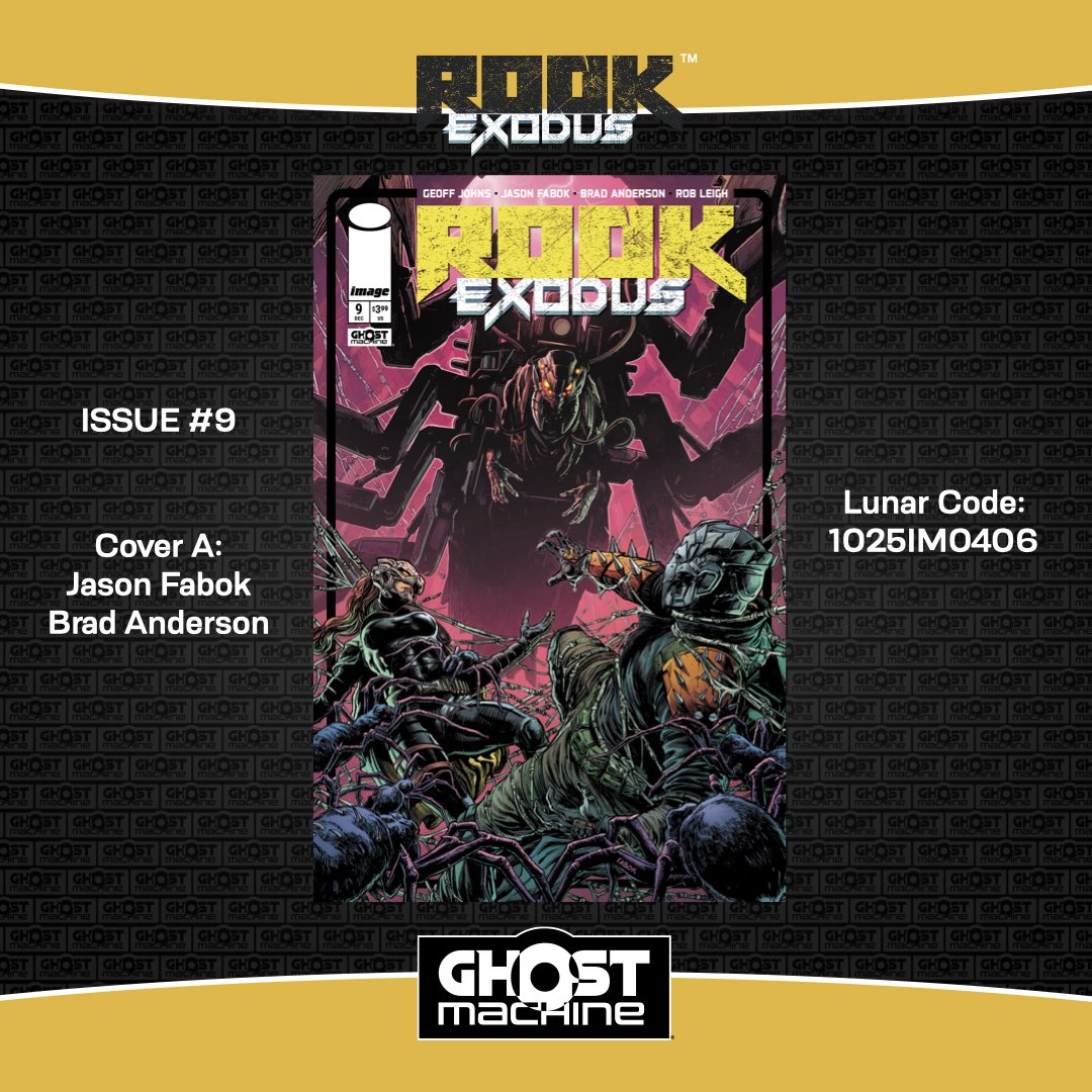 GhostMachinePro's tweet image. Don’t forget to pre-order ROOK: EXODUS #9 today and find out what secrets (and spiders) lurk beneath Exodus. Reserve your copy anywhere you buy @ImageComics