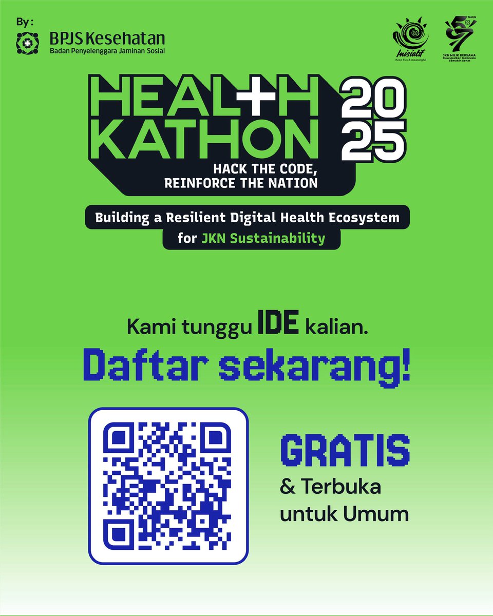healthkathon_id's tweet image. Pastikan kamu dan rekanmu sudah terdaftar untuk Healthathon 2025!

INGAT, SYARAT WAJIB TIM:
•⁠  ⁠3 ORANG LENGKAP 🧑‍💻👩‍💻👨‍💻
•⁠  ⁠Kurang dari itu? AUTO INVALID!

#Healthathon2025 #BPJSKesehatan #HackTheCode #JKN #InovasiKesehatan