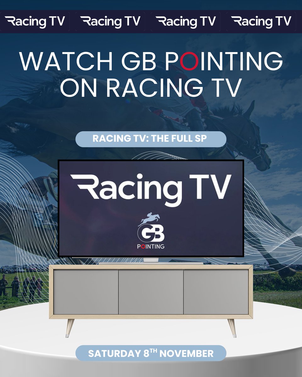 🎥 BIG NEWS for British Point-to-Pointing! 🎥

We’re thrilled to announce that GB Pointing now has a weekly slot on <a href="/RacingTV/">Racing TV</a> 🏇

Make sure you tune in every Saturday throughout the season and join us in celebrating the sport we all love. 💙