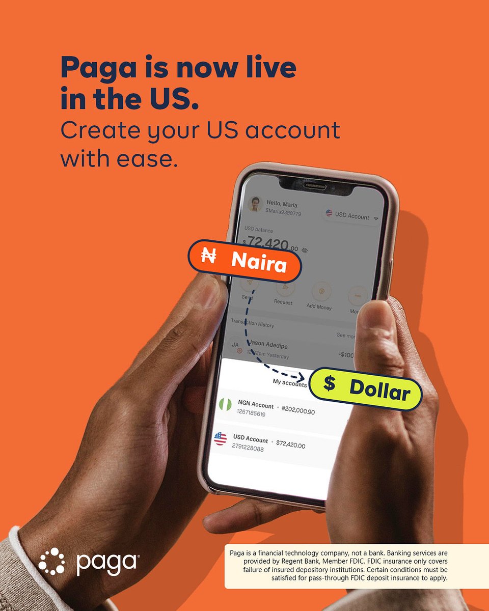 Your first weeks in the US can show you real shege… especially if you become the weapon fashioned against yourself.

It starts with small mistakes like not knowing how to pay or how payments even work.

Arrive prepared by creating a Paga US Account that lets you pay in dollars