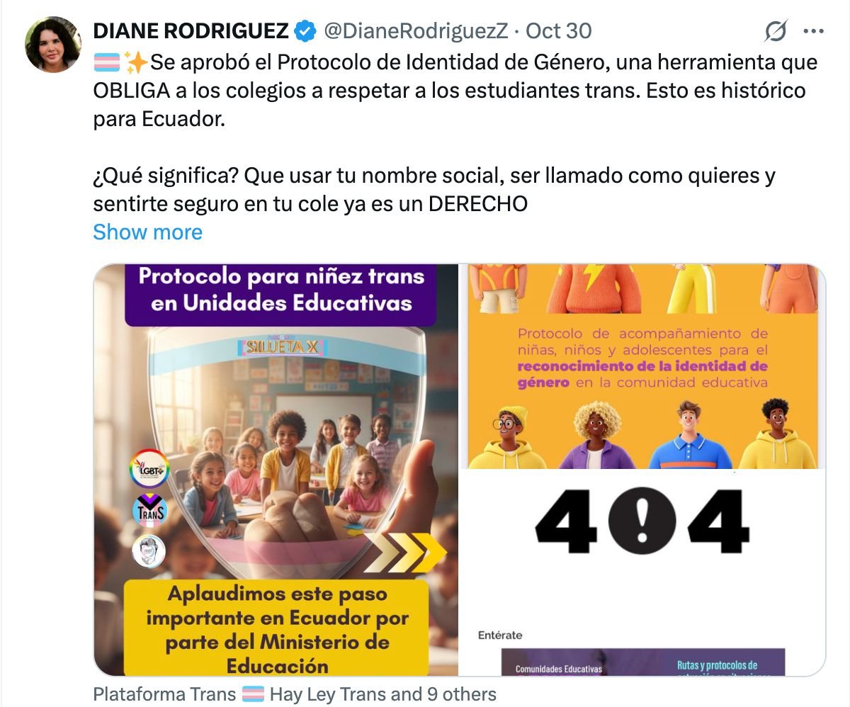 JulietaSagnay's tweet photo. No existe niñez trans 
Los adultos hagan lo que les da la  gana con su cuerpo, sus hormonas y sus trastornos . Dejen la obsesión o delirio parafilico de involucrar a los  menores de edad en este tema. No es No 
@Presidencia_Ec @CorteConstEcu @Educacion_Ec 
@_FamiliaEcuador https://t.co/pnvEsd3V8W