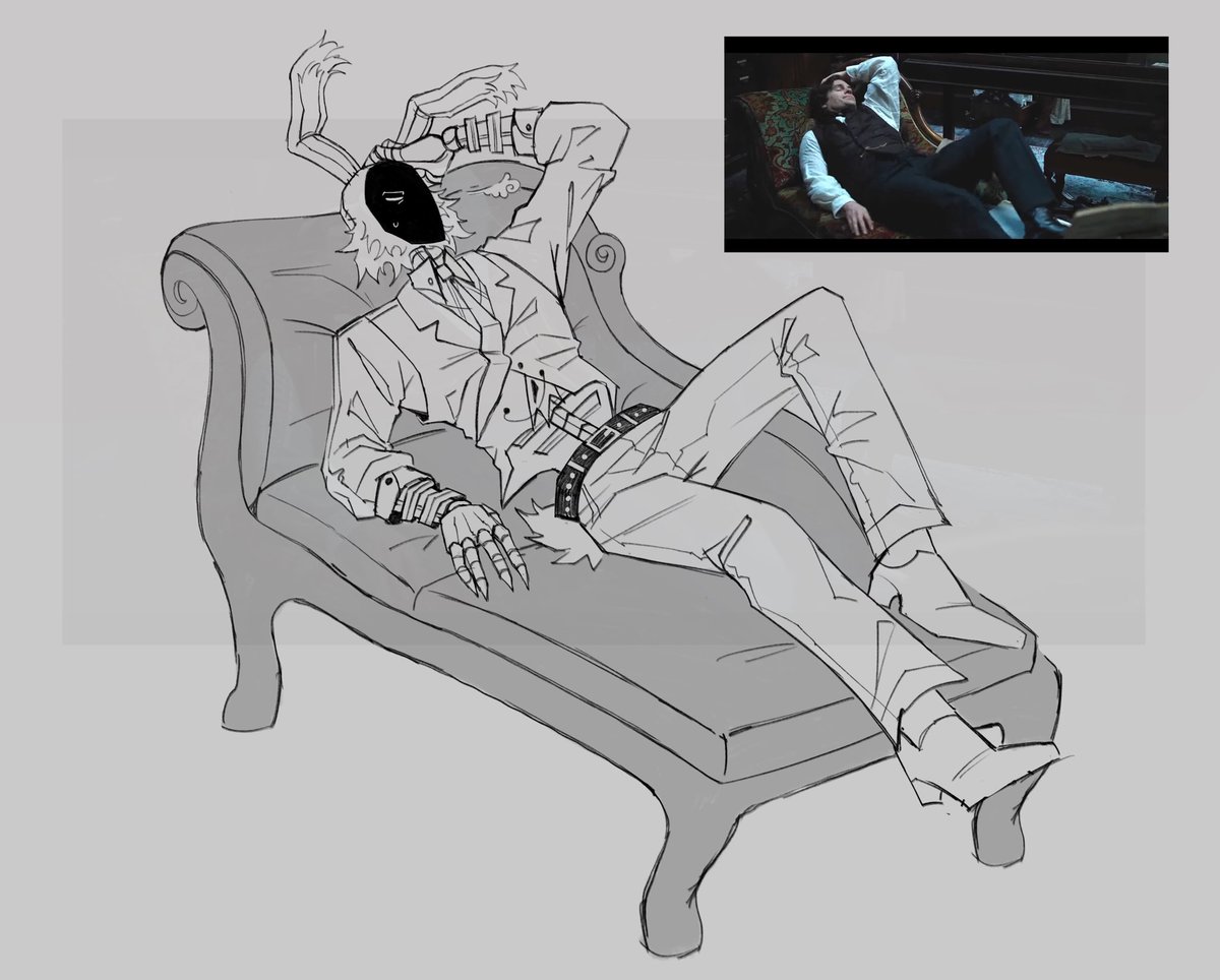 Xinlynnic's tweet photo. The biggest inspiration for Rabbit Man is Sherlock Holmes so I doodled him in one of the poses he does. Might color this soon when i'm not busy.
Maybe I should also start making my own tag for my oc stuff
#oc #characterart #TFIP https://t.co/tmGcXP0N6o