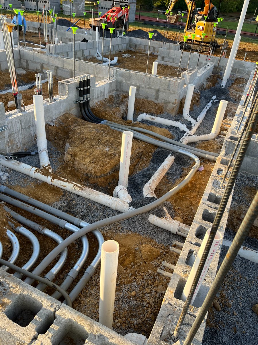 Another milestone wrapped up at Wyomissing Area School District Flannery Field — underground sanitary piping is complete and we’re moving right along! #commercialconstruction #plumbingconstruction