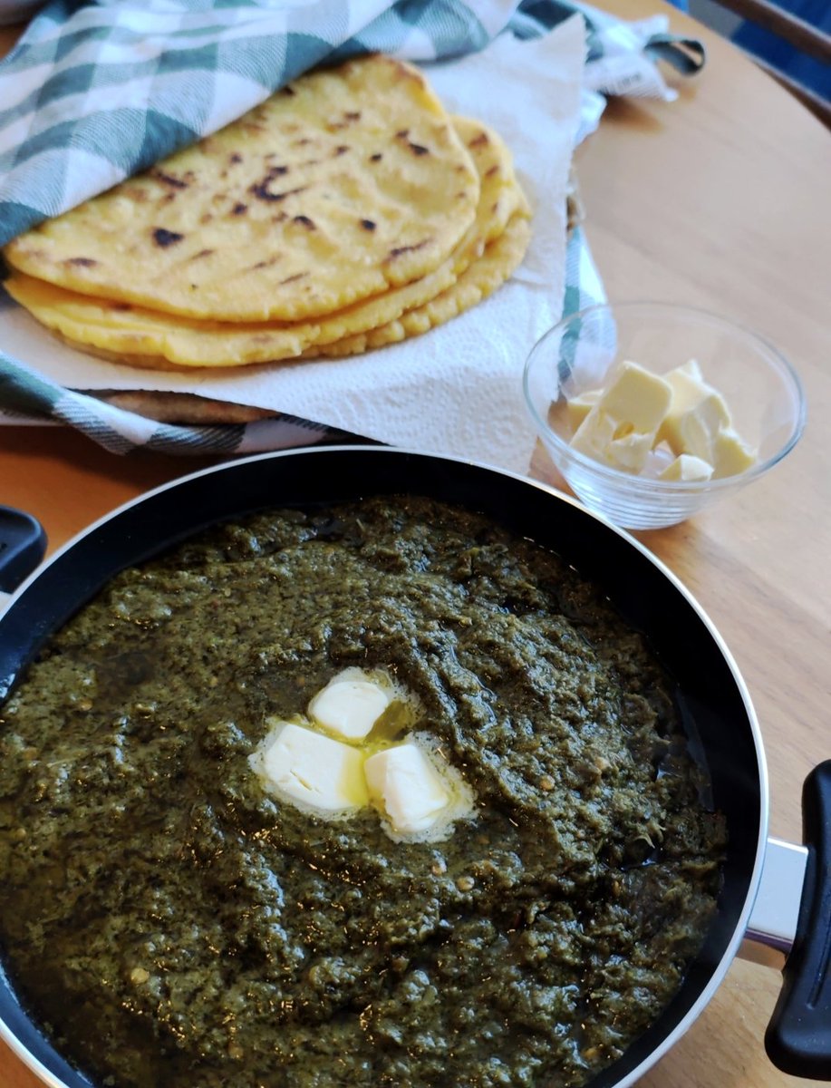 You might have a cool mom, but is she cool enough to bring Saag from Gujrat, cook it  with green chilis and palak, 'ghoot' it the traditional way with دوری سوٹا adding tarka of crushed red chillies... Then freeze it and send it all the way to Germany!?!
Life is good! 
✨🥹