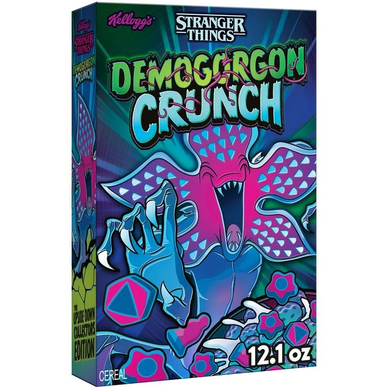DisTrackers's tweet image. Glow Demogorgon Crunch Cereal is available at Walmart! Limited to 1000 pieces. Stock appears to be regional.
.
goto.walmart.com/APb02o
.
#Demogorgon #StrangerThings #Cereal #Kelloggs #DisTrackers