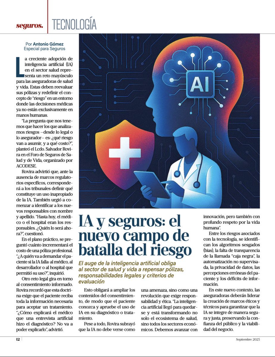 🧠 IA y seguros: el nuevo campo de batalla del riesgo
El auge de la inteligencia artificial obliga al sector de salud y vida a repensar pólizas, responsabilidades legales y criterios de evaluación.
Lee el reportaje completo aquí 👉 ow.ly/816h50Xll6p