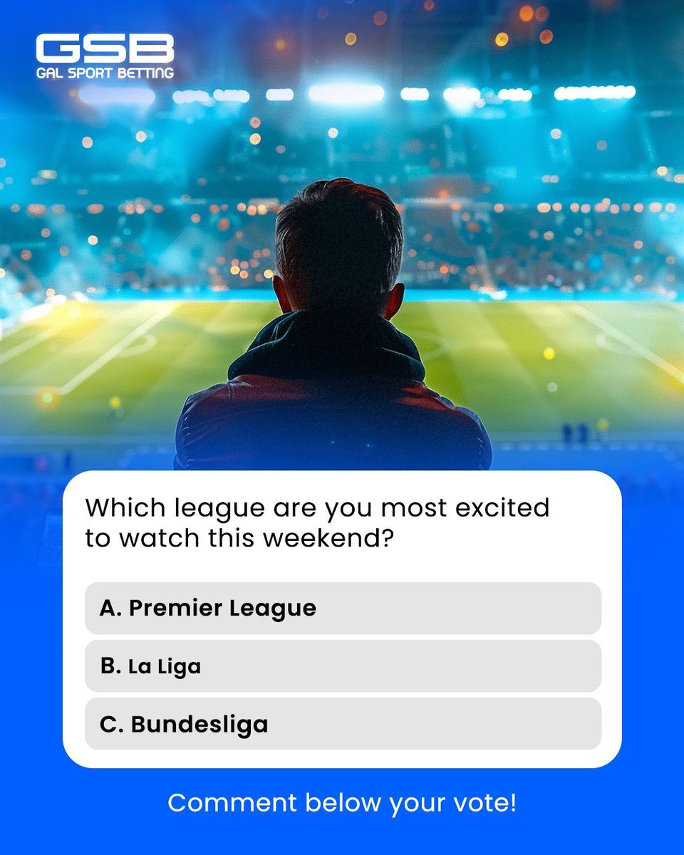 GSBZambia's tweet photo. The weekend is loaded with football across Europe — but which league will have your full attention? 🔥
Vote below & tag your matchday crew! 🍿⚽
#WeekendFootball #MatchdayVibes #FootballPoll #SaturdayFixtures #SundayShowdowns https://t.co/4HiMy3uqgu