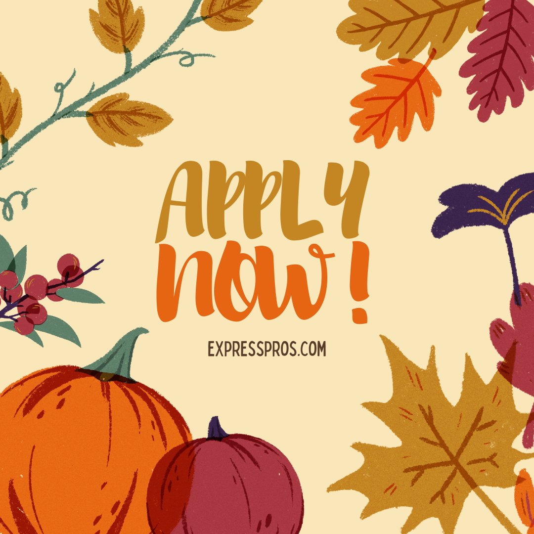 Discover new career opportunities this fall! 🍁 Visit expresspros.com to get started today. #JobSearch #CareerOpportunities