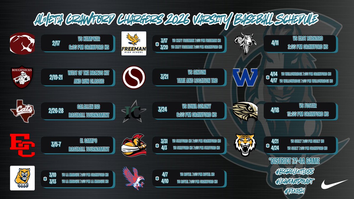 ACHS_ChargerBSB's tweet image. 🚨Schedule Drop🚨#BeRelentless #LeaveNoDoubt #Finish