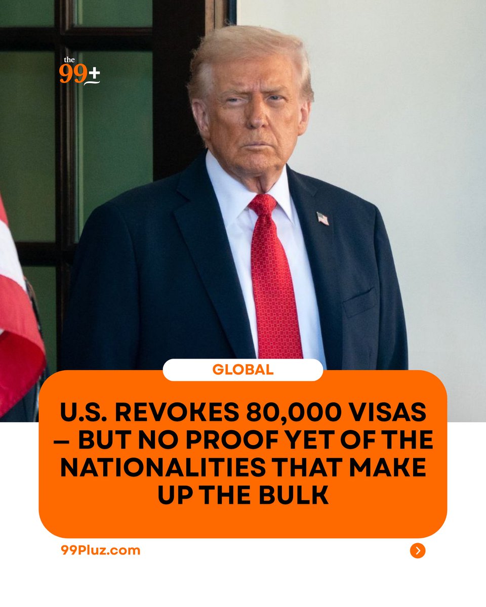 99Pluz's tweet photo. The U.S. has revoked about 80,000 visas since Jan 2025, mostly for offences like DUI, theft &amp; assault.

But no verified data is showing how many belong to Nigerians or other nationalities 

#99pluz #USNews #VisaRevocation https://t.co/iWCLwAqgoL