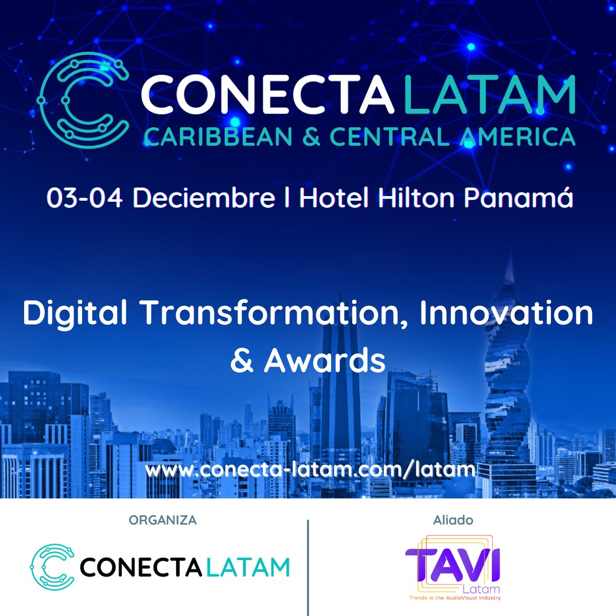 TaviLatam's tweet image. TAVI Latam es Media Partner de #ConectaLATAM 2025
 
&amp;gt;3 y 4 de diciembre en la Ciudad de Panamá

&amp;gt;Más de 150 altos ejecutivos de la industria

Regístrese: conecta-latam.com/latam

@conecta_latam