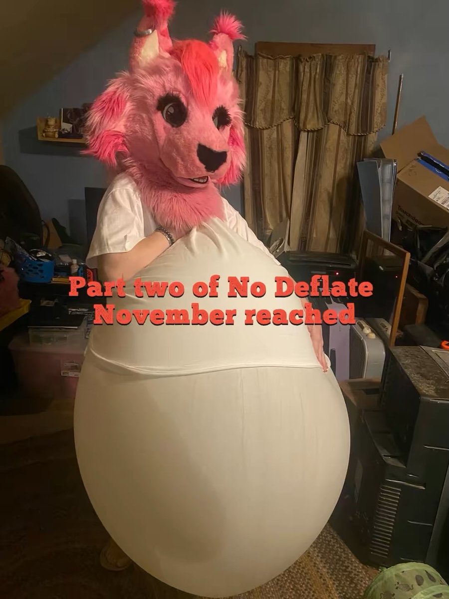 Annalease6's tweet photo. Status of No Deflate November: we reached out first two goals and is close to our next goal. Interaction with this post will help us reach our next goals this month. #nodeflatenovember #inflationfurry #tigerlynx #fursona #inflatable https://t.co/GfJVftFpsx