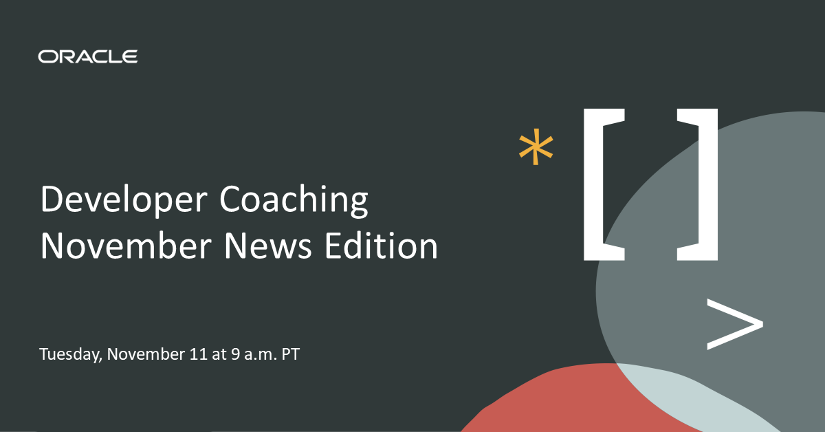 Join the Oracle team for a fast-paced, newsroom-style global broadcast designed to keep developers in the know. social.ora.cl/60127Pjl0