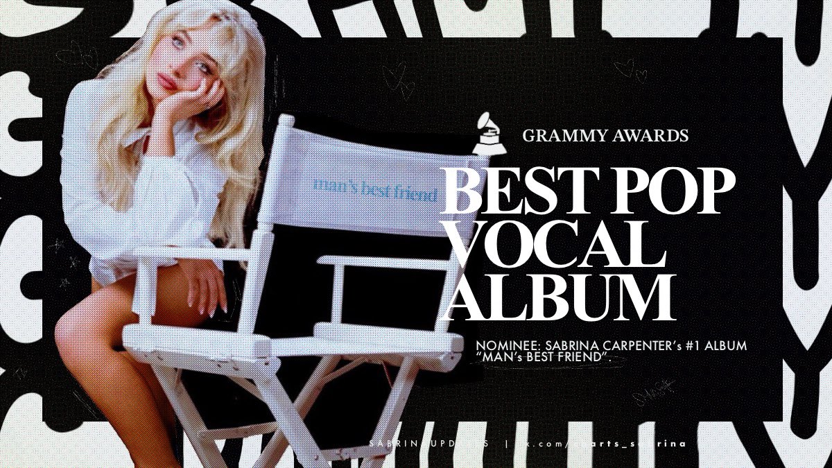 charts_sabrina's tweet image. .@SabrinaAnnLynn’s “Man’s Best Friend” has been nominated for Best Pop Vocal Album at the 2026 Grammy’s Awards.