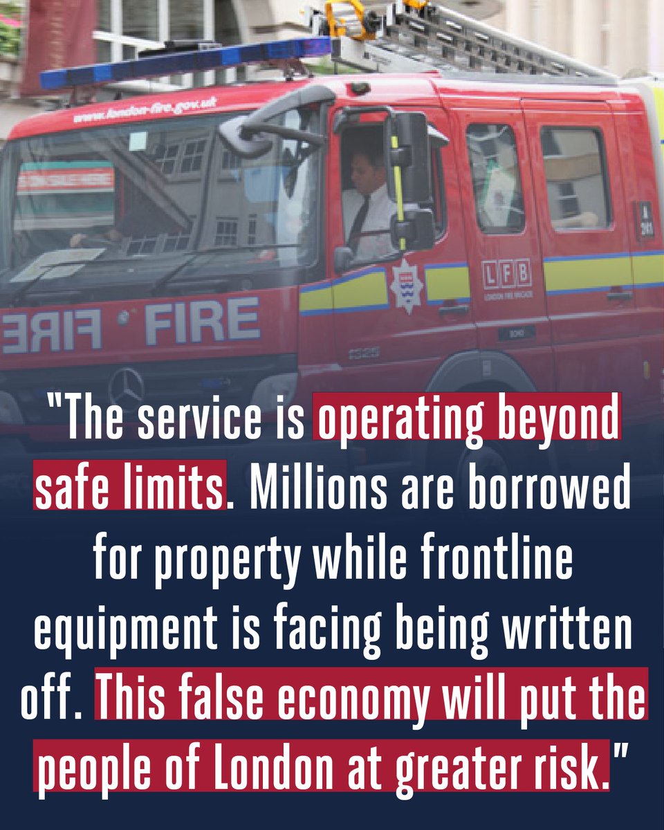 Up to 30 fire engines are unavailable each day across London due to cuts to crews. 

This includes specialist fire rescue units and Turntable Ladders vital for high-rise rescue.

LFB is now proposing a further £6m in cuts and £12m unidentified "savings".