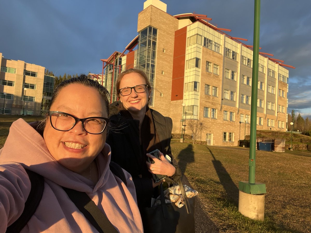 ChristineYH's tweet photo. Yesterday’s #patiopic. I was so grateful to see @vwoelders in Prince George. She presented about ARC-BC to #EDUC394. I am reminded by the teacher network created when #bcedchat and EDU-Twitter was “a thing” to meet and collaborate with BC Educators. I met a lot of great people. https://t.co/WK3XHJvnGC