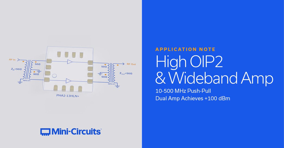 MiniCircuits's tweet image. This article explores a tiny, wideband push-pull amplifier solution that runs from HF to the lower UHF frequency range and achieves an OIP2 of nearly +100 dBm along the way. 

hubs.ly/Q03PxsCy0

#rf #engineering #mmic #technology