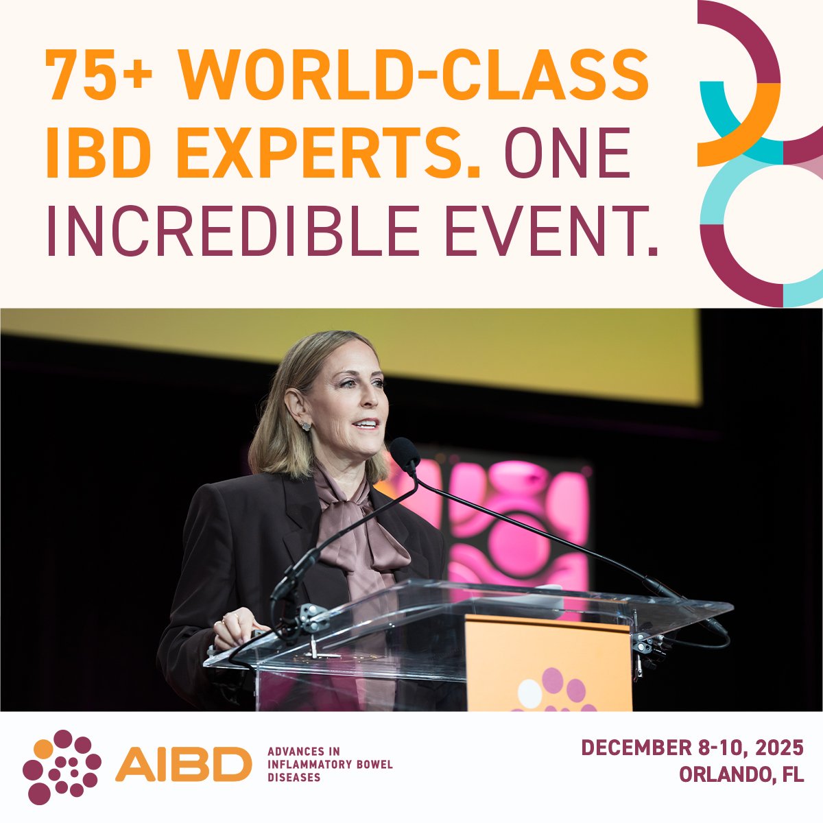 IBDConference's tweet image. The Advanced Rate for #AIBD2025 ends today!

Join the brightest minds in IBD this December 8–10 in Orlando, FL, for three days of groundbreaking education, collaboration, and inspiration.

Register Now: hubs.ly/Q03S7fng0