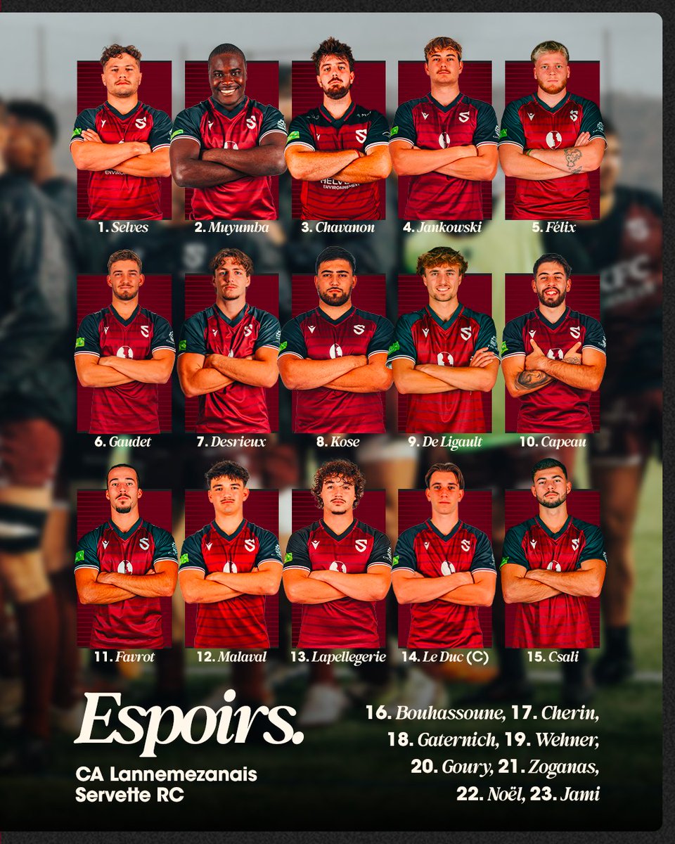 📋 𝐍𝐎𝐒 𝐗𝐕 𝐆𝐑𝐄𝐍𝐀𝐓 🇱🇻

Retrouvez nos compositions pour cette 8ème journée de championnat à Lannemezan ! ⚔️

🕒 13h30 - Espoirs
🕒 15h15 - Première
🏟 Stade François Sarrat, Lannemezan
📲 Suivez le déroulé des matchs sur nos réseaux sociaux

#NotreHistoireContinue