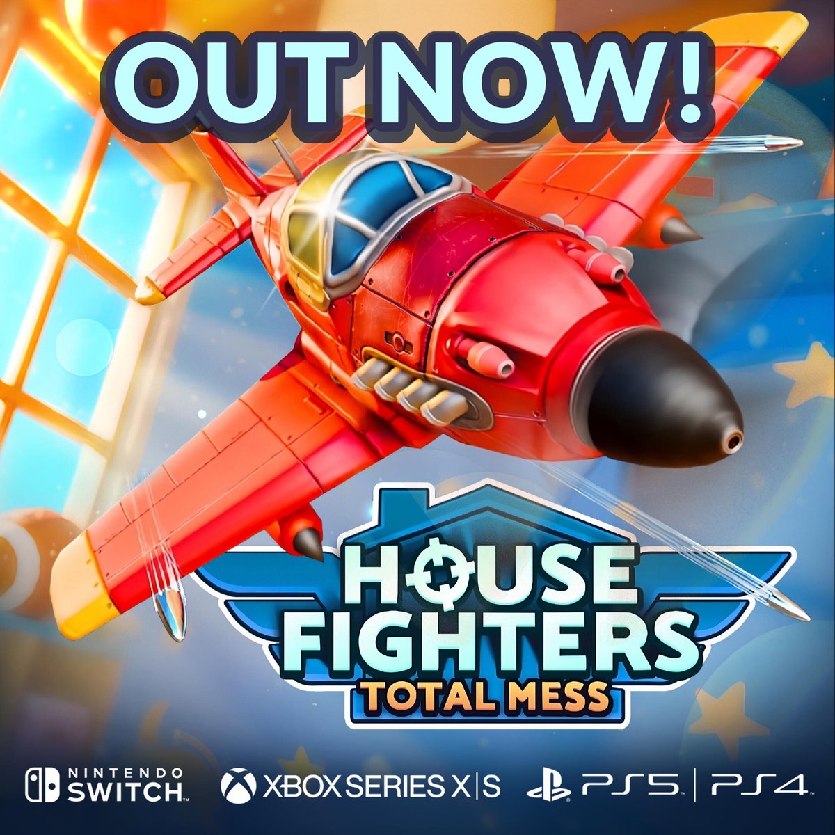 revulogames's tweet photo. Hi everyone! ✈️

House Fighters: Total Mess is now available on #NintendoSwitch, #SonyPlayStation, and #MicrosoftXbox!💥

Engage in fast-paced dogfights in this nostalgia-filled world, take on clever foes, and fight to save your fellow toy friends!

Share your comments and feedback, we’ll keep supporting and improving the game based on your input.

Join the mess and become a legend of the living room now! 🚀
https://t.co/Q2winHXjZ7
https://t.co/mDBxgha1e2
https://t.co/ARj1dtqAHT

#indiedev #indiegame #indiegames #madewithunity