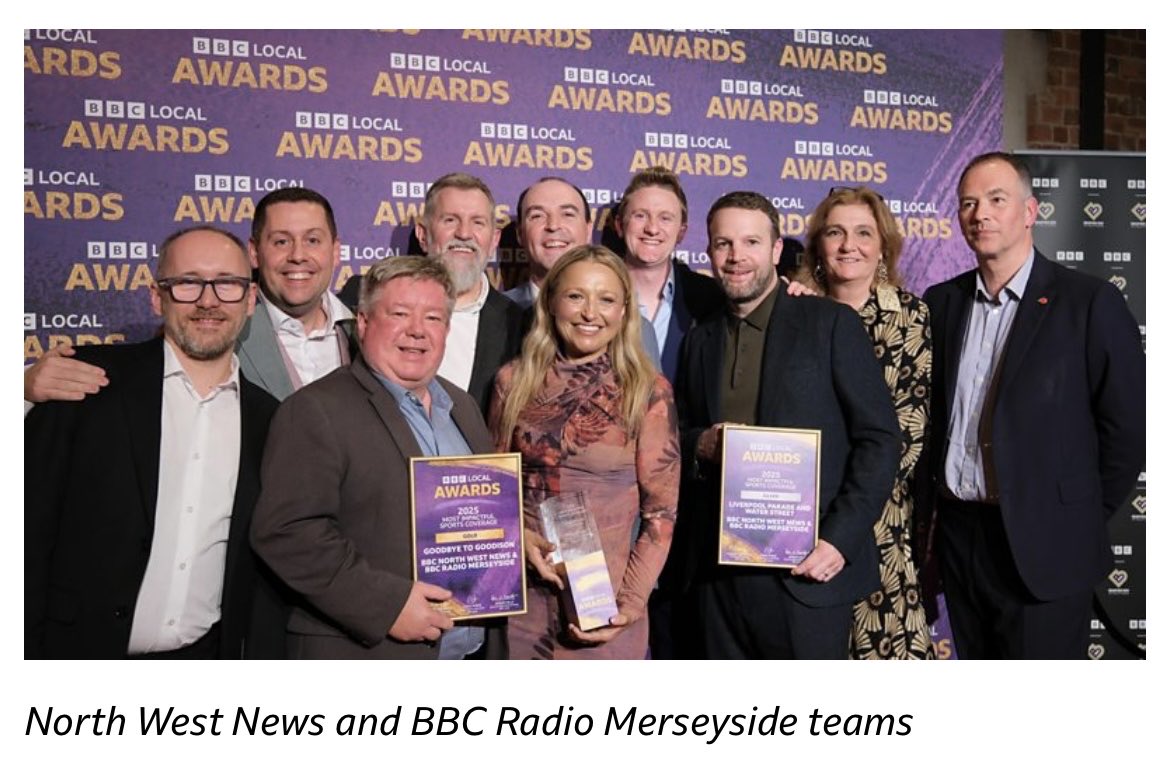 What a team! 💜

Super proud to have produced our award entries for the BBC Local Awards &amp; to have won Gold🥇and Silver🥈in the same category. Wowzers. 

<a href="/bbcmerseysport/">BBC Sport Merseyside</a>
<a href="/bbcmerseyside/">BBC Merseyside</a> 
<a href="/BBCNWT/">BBC North West</a> 

Simply. The. Best.