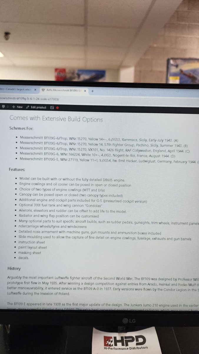 rocket_catapult's tweet image. 🚨PREORDER ANNOUNCEMENT🚨
Airfix&apos;s Messerschmitt Bf109G-5/6 1/24 Scale A17003 is now available for preorder!!

Introductory price of $169.99 CAD. While supplies last!

#modelplane #bf109 #airfix #tamiya #preorder #sunwardhobbies #Toronto #hobbystore #scalemodel #ww2