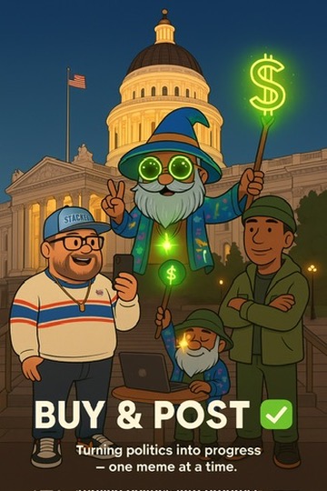 gamblerguardian's tweet photo. Day 7 ✅ — The Capitol Stack 🏛️
Turning politics into progress — one meme at a time.
The Wizard’s glowing, Tony’s posting, and Nate’s keeping the mission grounded.
💰 I made my Buy and my Post.
Still EARNing my share of the $5K.
#STKR #GamblerAndGuardian #MemeMilitia #BullVember https://t.co/mfXz9aTxdw