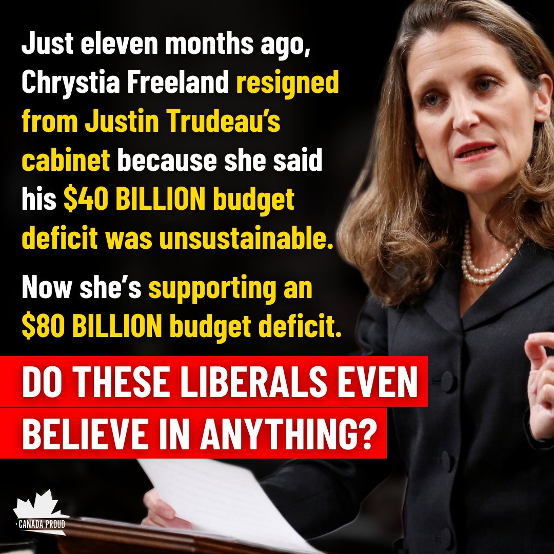 Has anyone bothered to ask Chrystia Freeland why she thinks an $80 billion deficit is more responsible than a $40 billion deficit?