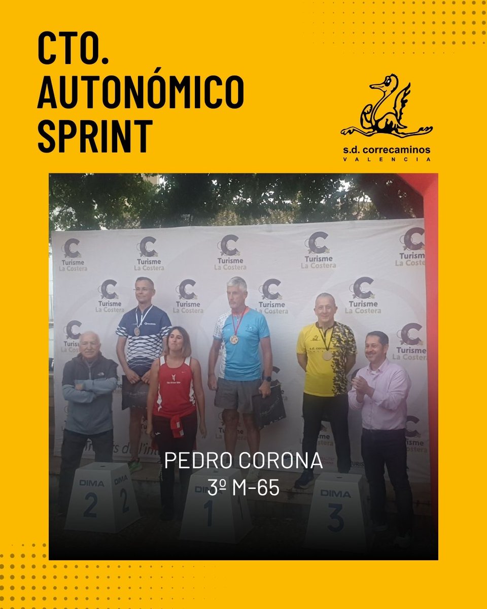 Nuestro correca  Pedro Corona finalizó 3º en la categoría M-65 en el Campeonato Autonómico Sprint celebrado el sábado 18 en Xátiva. 🏃🧭