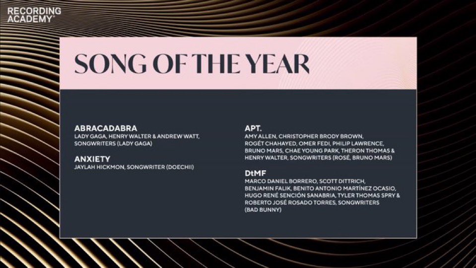 rosespics's tweet image. APT SONG OF THE YEAR