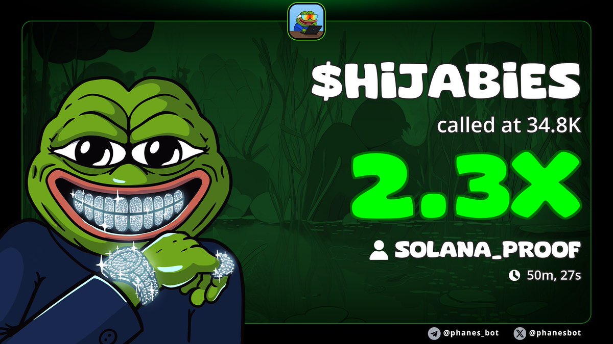 Solana_Proof's tweet image. My VIP still printing exclusively 🤯📈
$HIJABIES pumped clean to 2.3X profit

AfYUbNLevAAtQMgguFGjCsYqgSGu7A4xysNqgR1zpump

Dm Still Early on my Chad 
👉 t.me/solana_Proof

#memecoin #dollarstorm 
#Degens