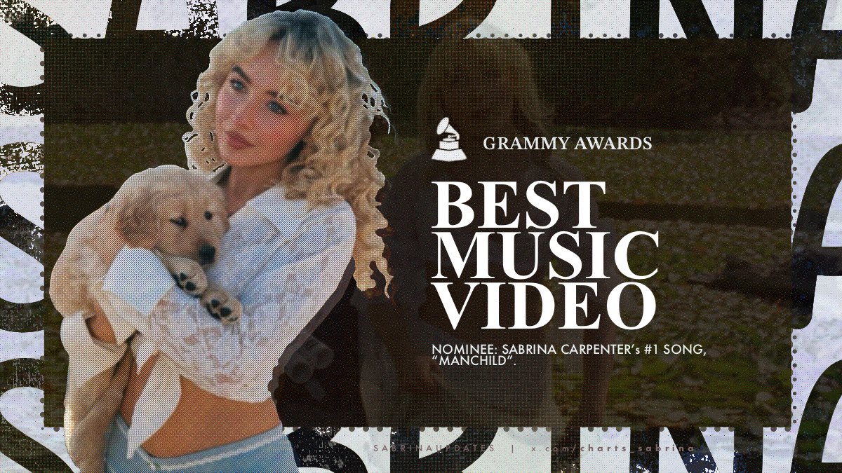 charts_sabrina's tweet image. .@SabrinaAnnLynn’s “Manchild” has been nominated for Best Music Video at the 2026 Grammy Awards.