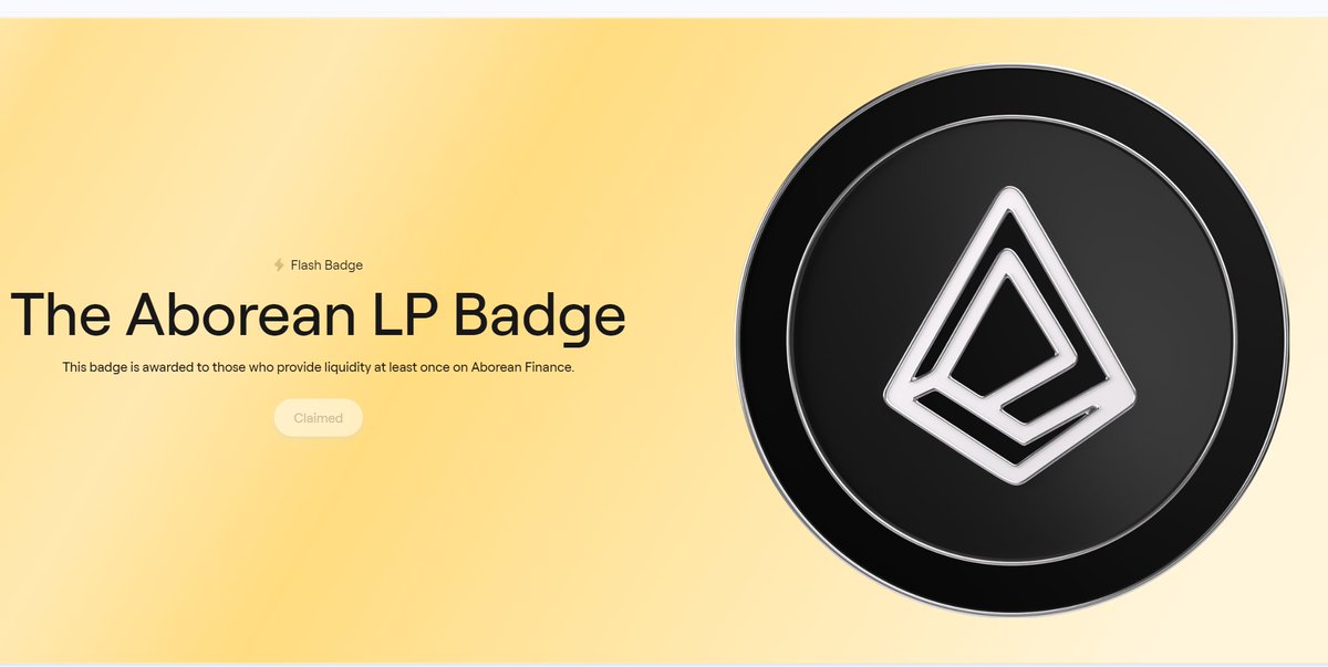 别忘了做 <a href="/AbstractChain/">Abstract</a>  限时徽章 最后3⃣天 。
这次是 Aborean 项目的徽章，组LP并质押，金额不限，几乎0成本，抓紧时间搞。

登录Aborean项目网站 ：app.aborean.finance 

并链接Abstract Global Wallet 

▰ 在Trade页面换一点 $WETH 和 $PENGU

▰ Liquidity页面选WETH/PENGU 池子

▰