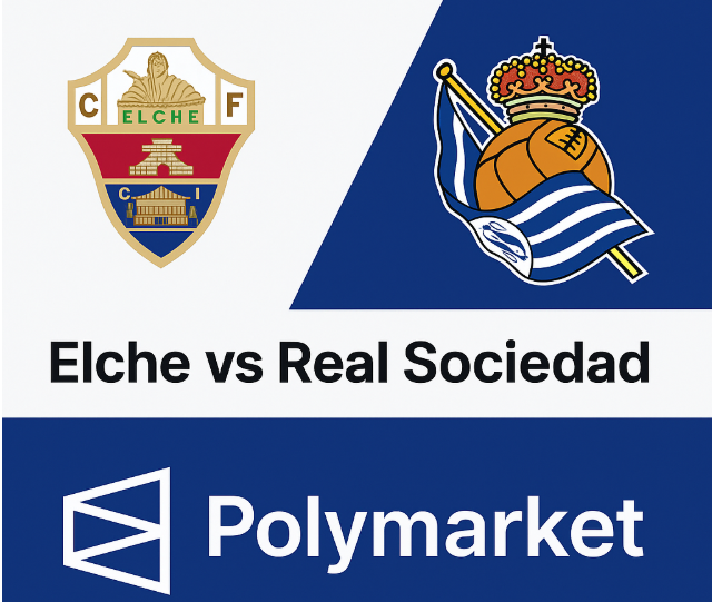 AnnaKubrak1's tweet photo. Elche vs Real Sociedad
Elche’s series of unsuccessful matches doesn’t necessarily mean they’re in poor form, as those games were against strong opponents. Still, my pick for this match is that Real Sociedad won’t lose.
@Polymarket @PolymarketTrade https://t.co/njKM6D2oOH