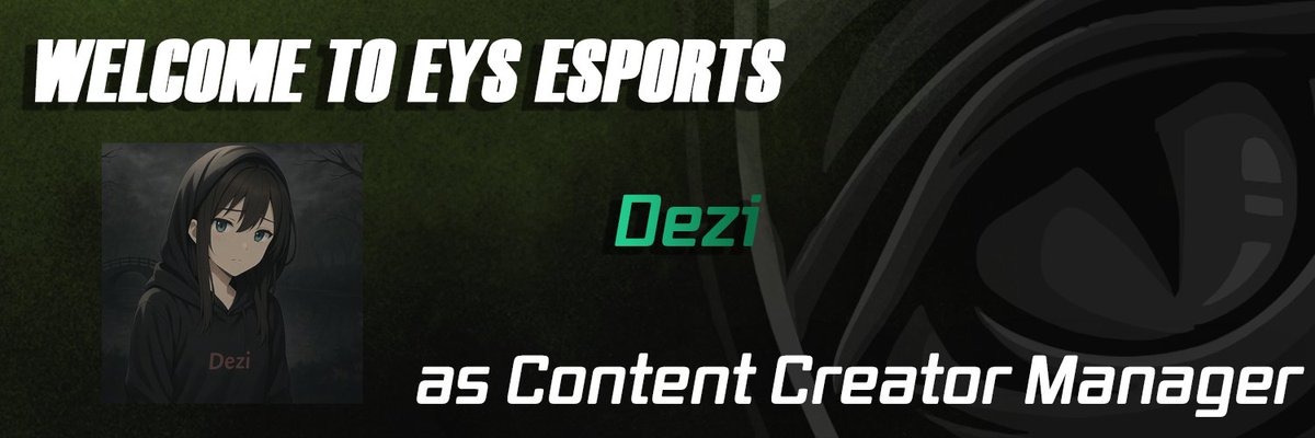EysEsports's tweet photo. Varmt Välkommen till oss @Dezi_974 Hennes Arbete kommer vara värdefullt! hon kommer själv även Vara Kreatör samt att rodda med Våra Tjej Turneringar vi Anordnar på @Esplaycom  #eysforlife https://t.co/KbXS9hDERi