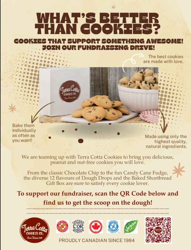 HOFAM_DPCDSB's tweet image. 🍪 Sweet News! 🍪 Our school is hosting a fundraiser with Terra Cotta Frozen Cookie Dough! 🍪 Scoop, bake, smile &amp;amp; support tech upgrades, Kinder yard remodel, guest speakers &amp;amp; more! ✨Order now (Nov 5–26) &amp;amp; get your cookies before Christmas! Use the QR code below to order yours!
