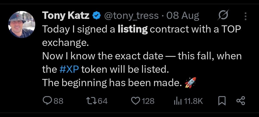 ali726521's tweet photo. Tony promised the community that the $XP token would launch at $10 on Tier 1 exchanges, but instead launched $XP8 only on MEXC. The launch price was $5, trading opened at $1, and within a minute the price crashed by nearly 99%.

More than 4,000 Avarush players paid a $20 service fee, and around 1,000 players paid $30. And that’s just Avarush Avacoin and Avafight users also paid service fees.

In this era, crypto airdrops have sadly turned into scams for farmers while securing a better future for the project owners.

Like 👍, retweet 🔀

#Crypto #scammers #xp