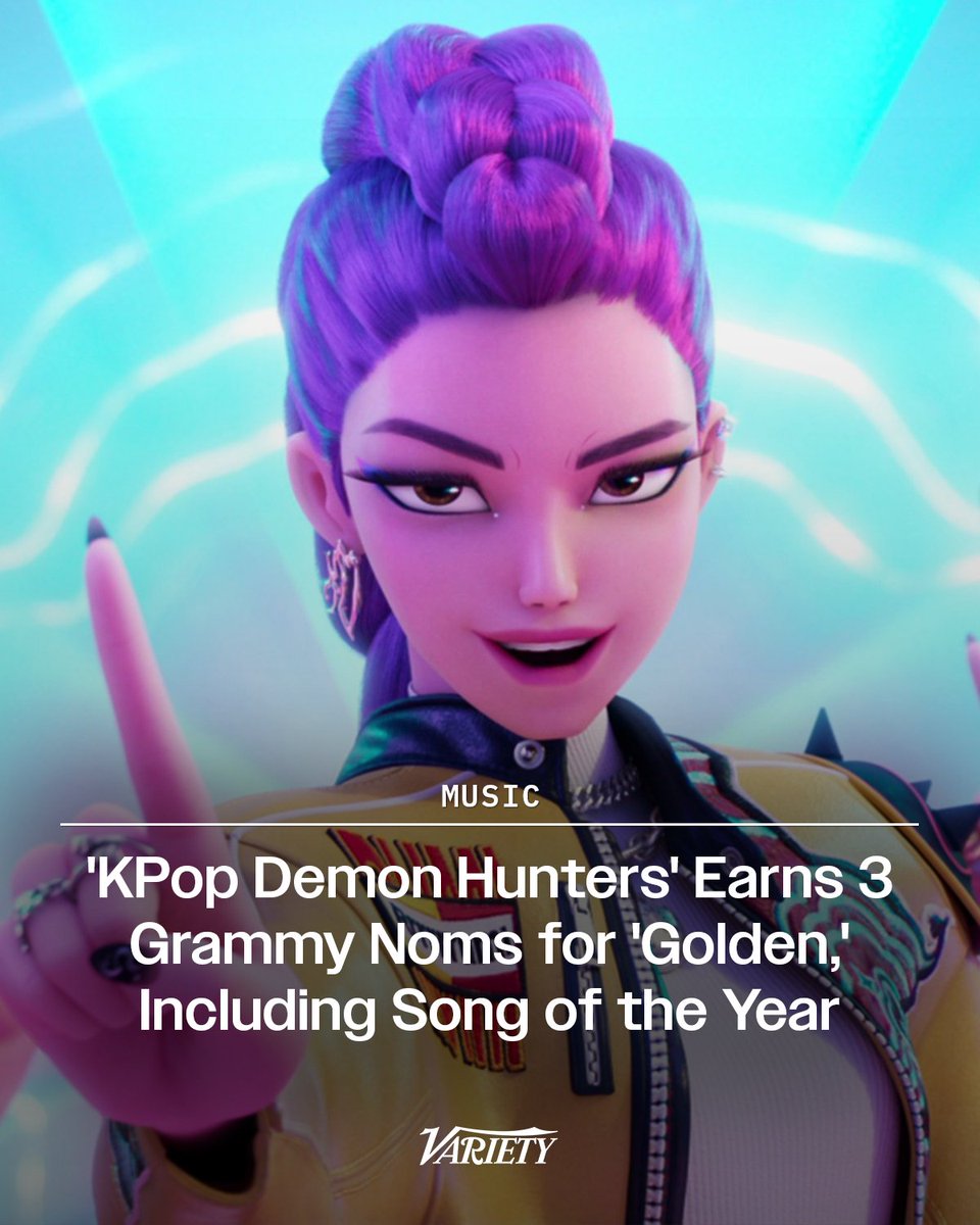 The #KPopDemonHunters hit "Golden" has earned three #Grammy nominations, including a coveted song of the year nod.

wp.me/pc8uak-1lGwtf