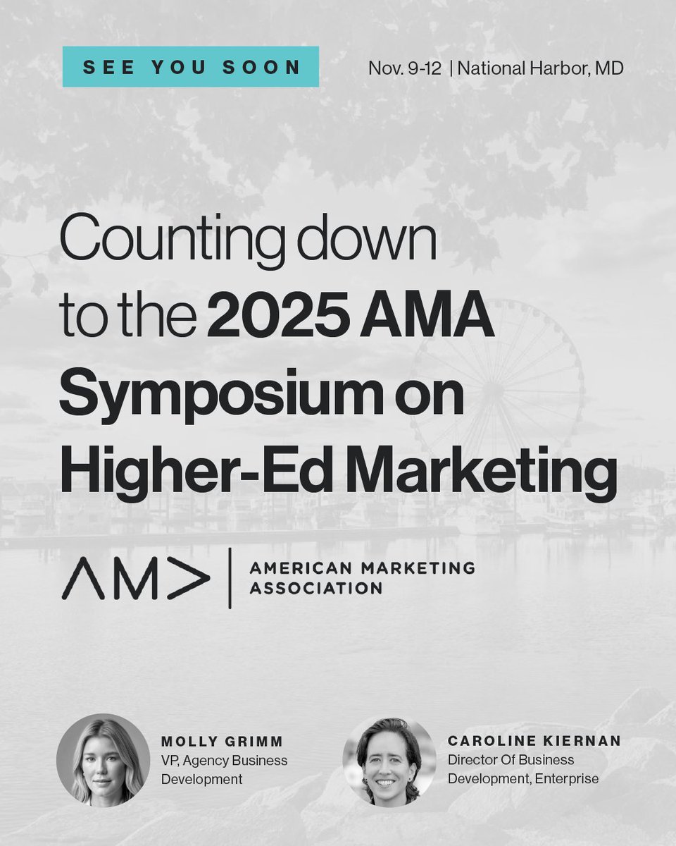 TechintLabs's tweet image. Less than 48 hours until the 2025 AMA Symposium for the Marketing of Higher Education kicks off!
 
Molly Grimm and Caroline Kiernan are ready to discuss the solutions that accelerate success in Higher Ed Marketing.  

Stop by booth #334 to say hi, or learn more! 

#AMAHigherEd