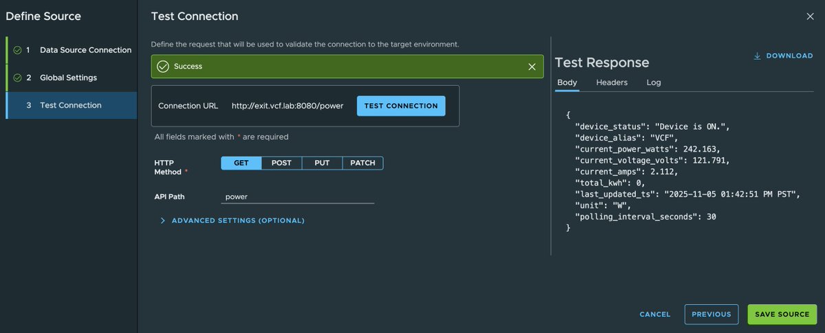 [🆕] - Capturing Kasa Smart Plug Power Metrics using VCF Operations Management Pack Builder williamlam.com/2025/11/captur…

🔌🔋

#VCF9