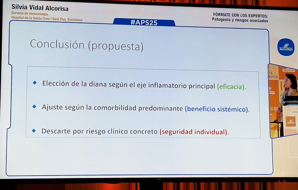 rrivera9's tweet image. Cuando elegimos un tratamiento en alguna IMIDs hay que tener en cuenta la inflamación (eficacia), comorbilidades (beneficio sistémico) y riesgo individual (seguridad) 👌
@SEReumatologia 
#psoriasis
