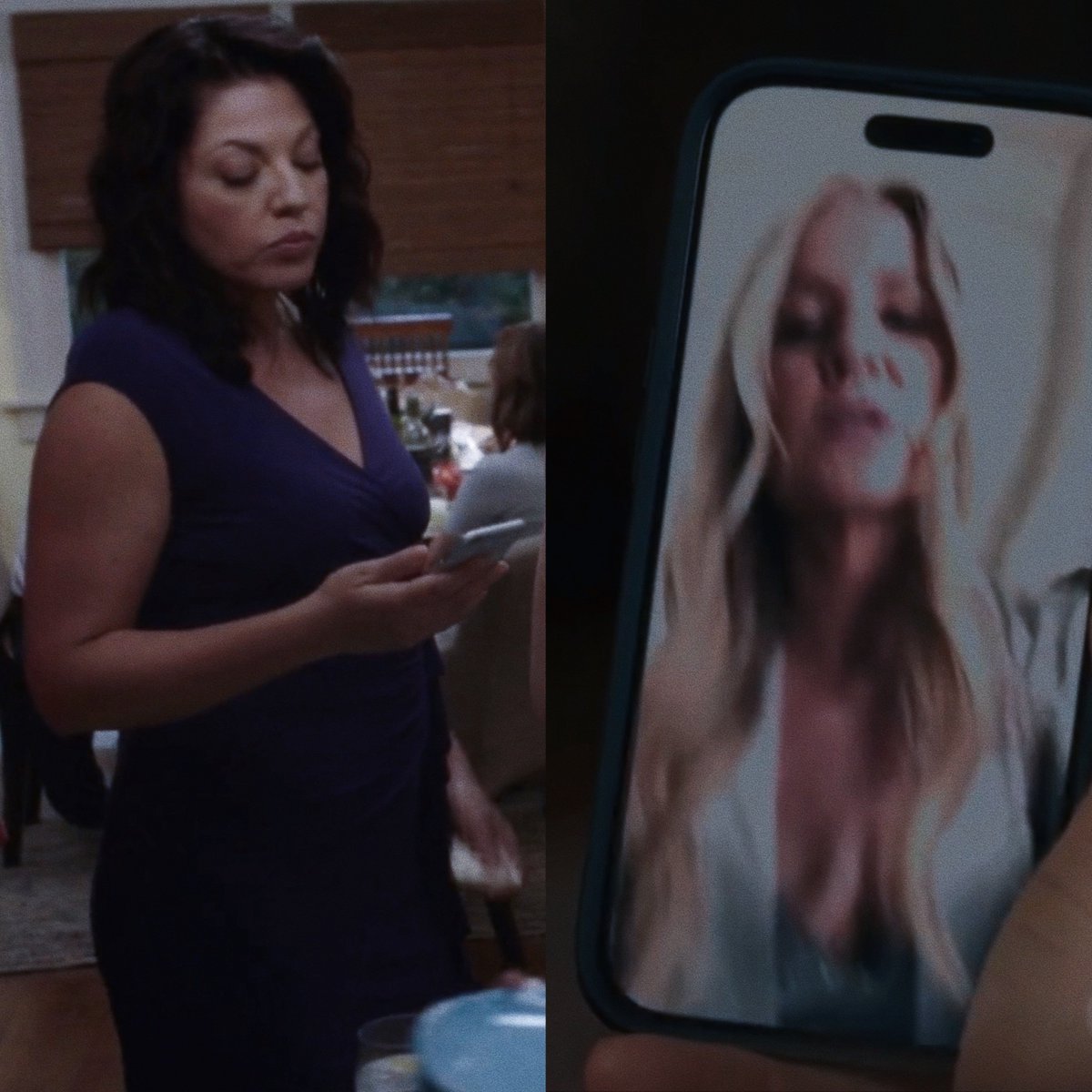 bestofcaIIiope's tweet image. calzona au: that time callie’s at a fancy nyc dinner party… and her ex-wife slides into her dms with a thirst trap