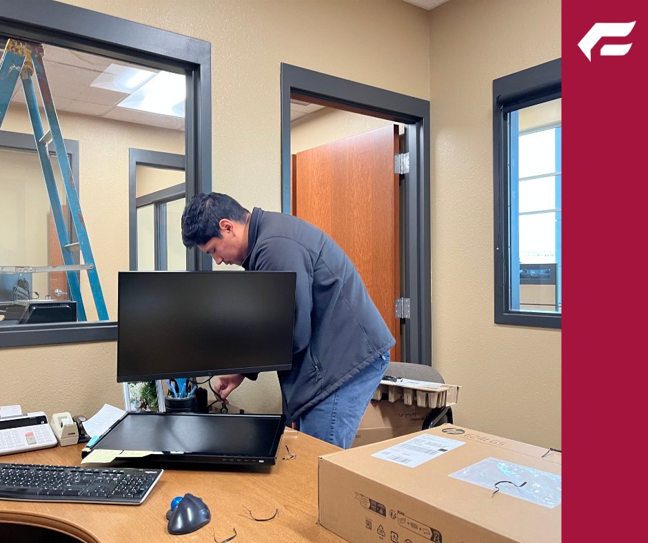 Ethan, our IT/Security Specialist, was out at a customer site replacing computers and making sure everything runs smoothly and securely. We’re proud of the work our team does behind the scenes to keep our customers connected and their technology up to date!