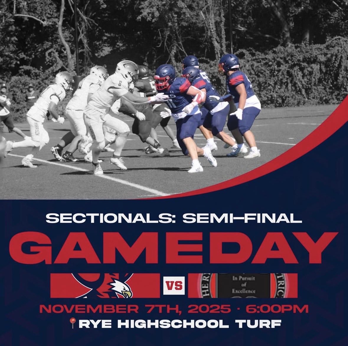 Class A Semifinals! November Football!

📍Nugent Stadium at Rye High School
⏰6:00 PM Kickoff
🎥 sportsengineplay.com/Local-Live/Rye…

<a href="/Eagle___Nation/">EHS ATHLETICS</a> <a href="/KDJmedia1/">Kevin Devaney Jr.</a> <a href="/hoopsmbd/">Mike Dougherty</a> <a href="/FaMSportsVF/">FaM Sports New York Varsity</a>