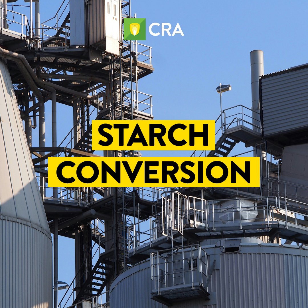 CornRefiners's tweet image. Next step in the corn refining process: Starch conversion!  Once we separate the starch, it needs to be converted. Starch, suspended in water, is liquefied in the presence of acid and/or enzymes which convert the starch to a low-glucose solution. Treatment with another enzyme…