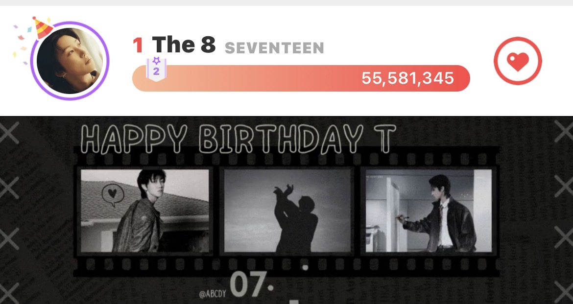 💌 a sincere thank you to CCT members, 8STARS, SVT fanbases, and all CARATS who participated in #THE8_3rd_CharityFairy 🥹🌟🫶🏻 thanks to all of us, the project was a success! good job! ❤️

CCT The8 was able to drop around 3.5M❤️~

#별보다빛나는_명호_생일축하해
#BrightStar_THE8Day