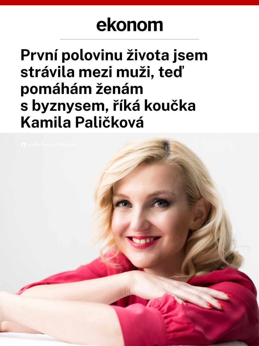🎙️ „Jedna skupina mých klientek jsou ženy na mateřské dovolené. Druhá skupina jsou ženy kolem, dejme tomu, 45 let. Jejich děti už začínají žít vlastním životem a ony si říkají, že je konečně čas vykopat vlastní sny,“ říká Kamila Paličková. 👉Celý rozhovor: ekonom.cz/c1-67809360-pr…