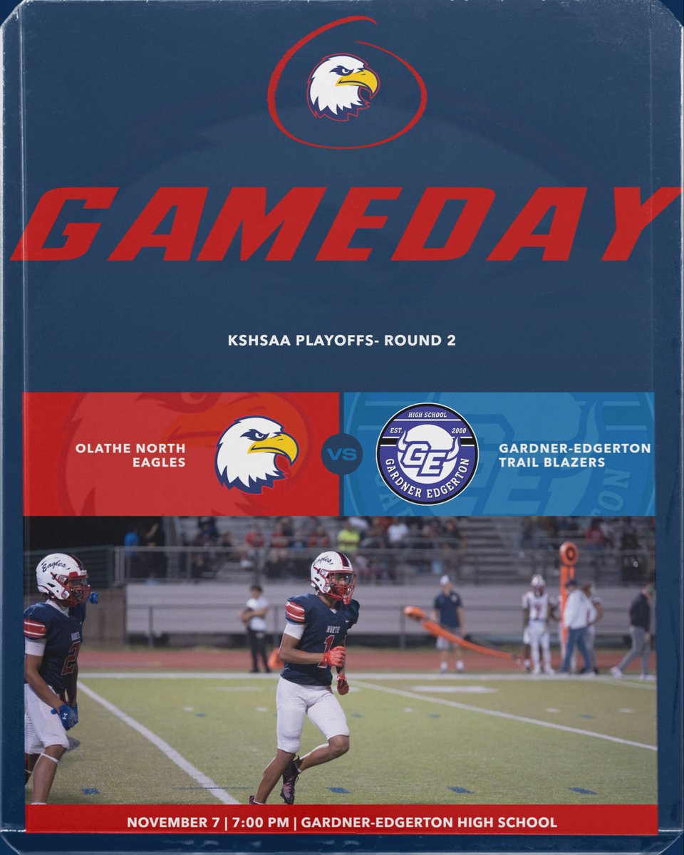 Gameday. 

Round 2 of the playoffs. 

7 PM at GEHS. 

#Together