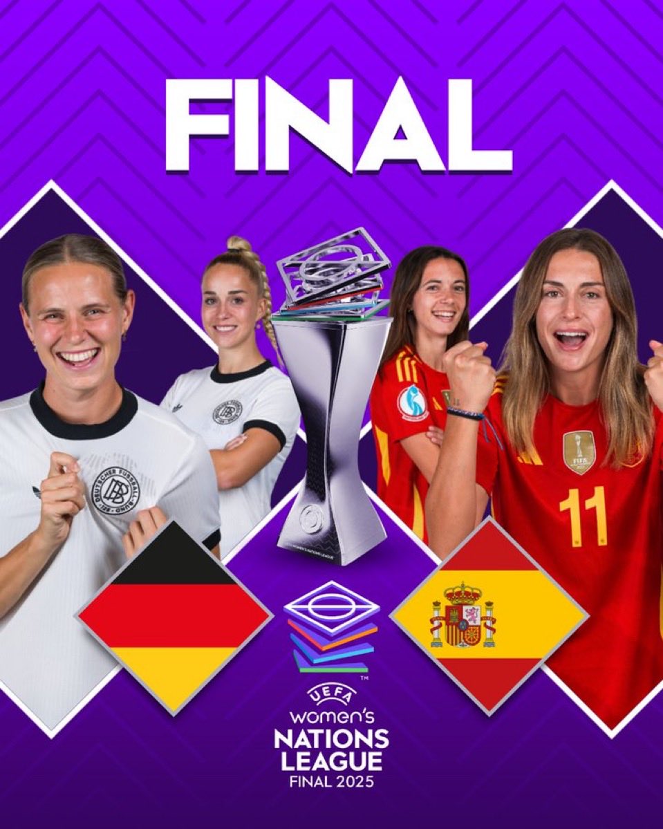 Estas son las fechas y sedes de la final de la Nations League Femenina en donde se enfrentarán Alemania 🇩🇪 y España 🇪🇸 

📅 Ida: 28 de noviembre - Kaiserslautern Alemania 🇩🇪 

📅 Vuelta: 2 de diciembre -Madrid, España 🇪🇸